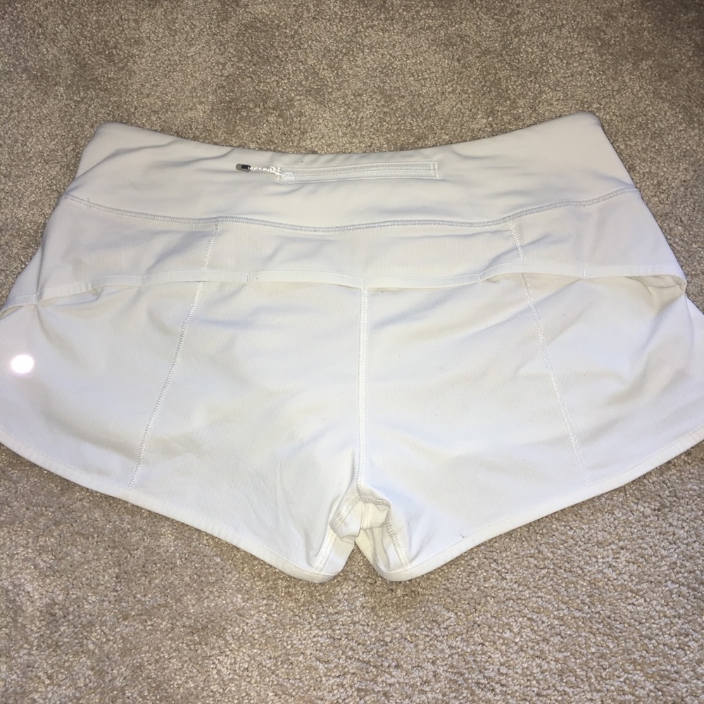 White Lululemon athletica speed shorts